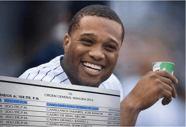Robinson Canó es 2do teniente y cobra RD$15,000