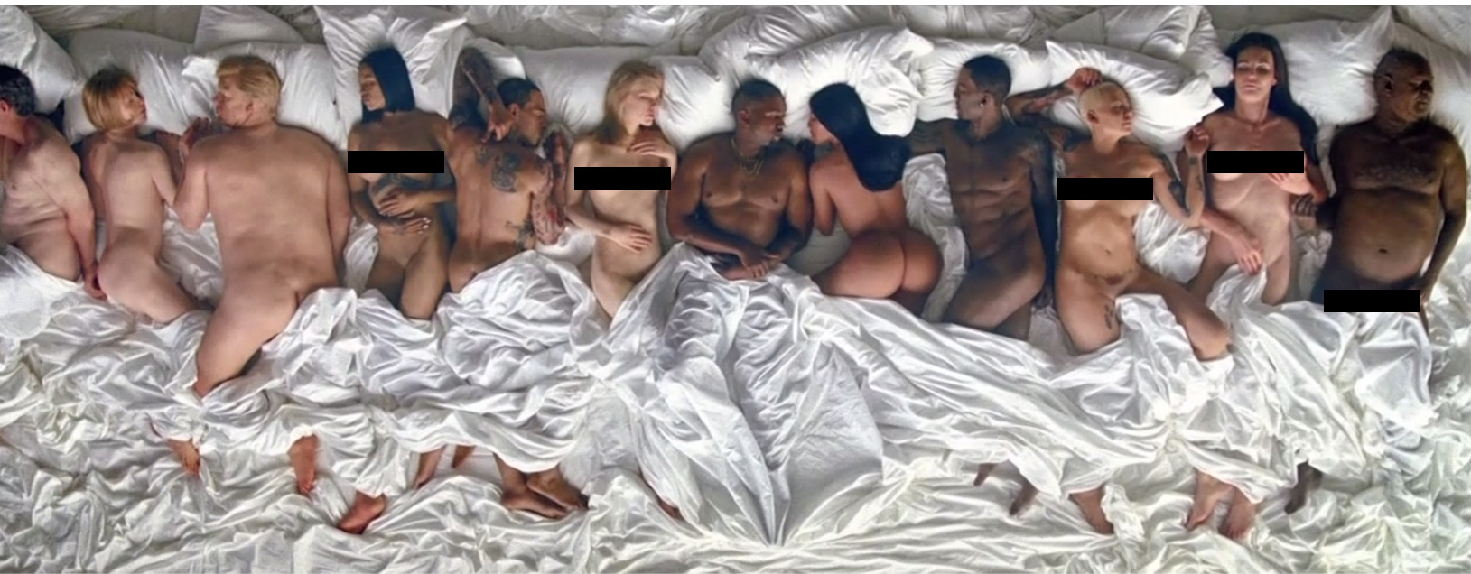 Kanye Westrealiza orgía con Kim, Taylor Swift y Trump en su último vídeo