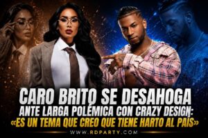 Caro Brito responde Crazy Design durante entrevista telefónica en radio