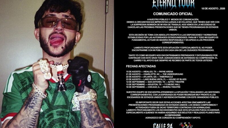 Cancelan visa a Calle 24 y suspende gira en EE.UU.