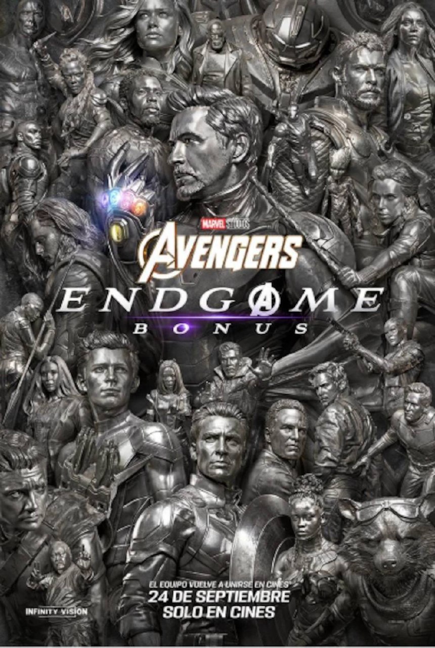 Póster promocional de Avengers Endgame Bonus, el relanzamiento en cines